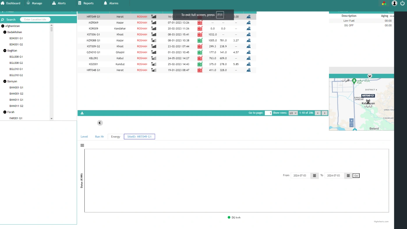 Street light monitoring application